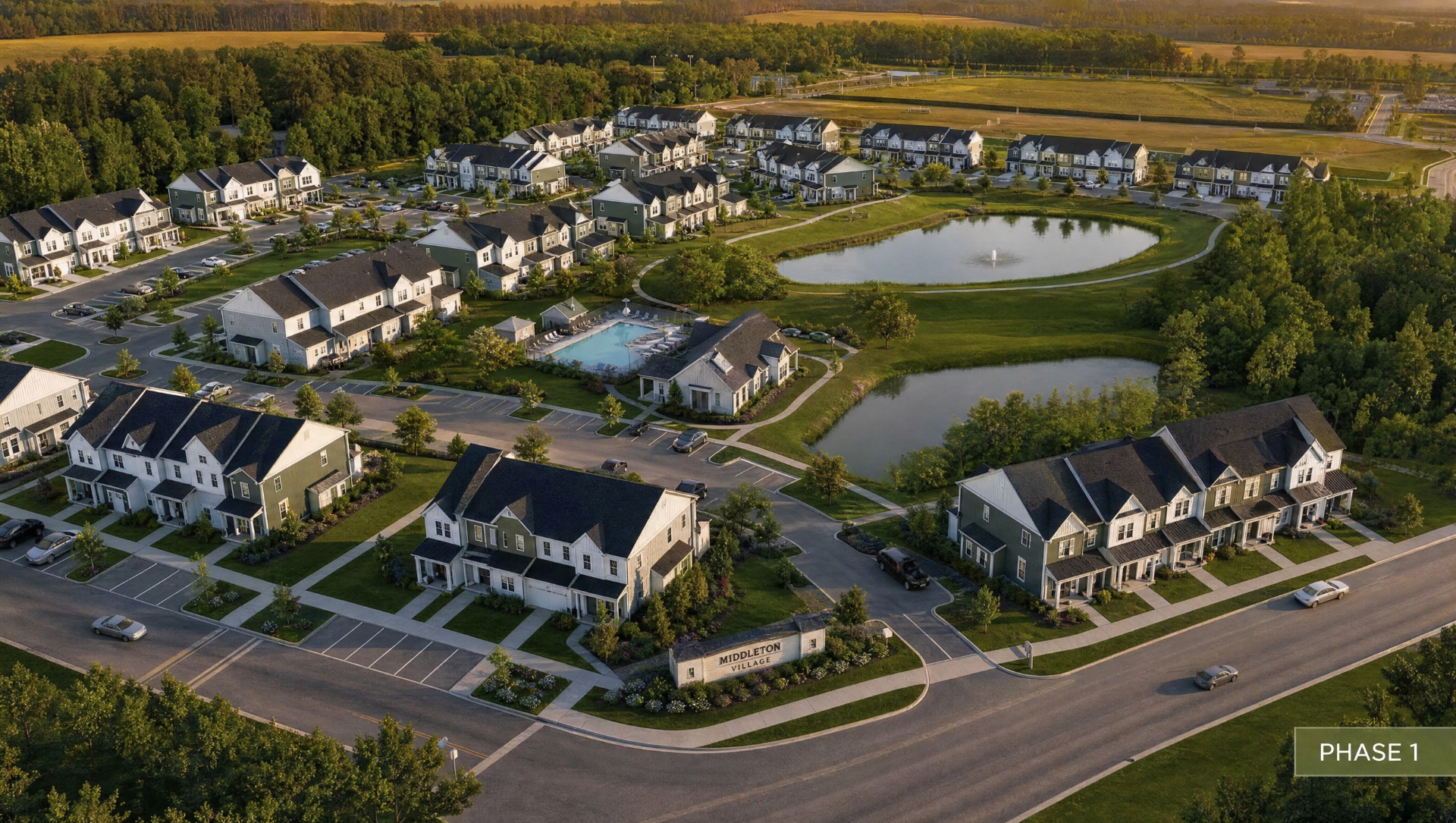 Phase 1 townhome village aerial concept